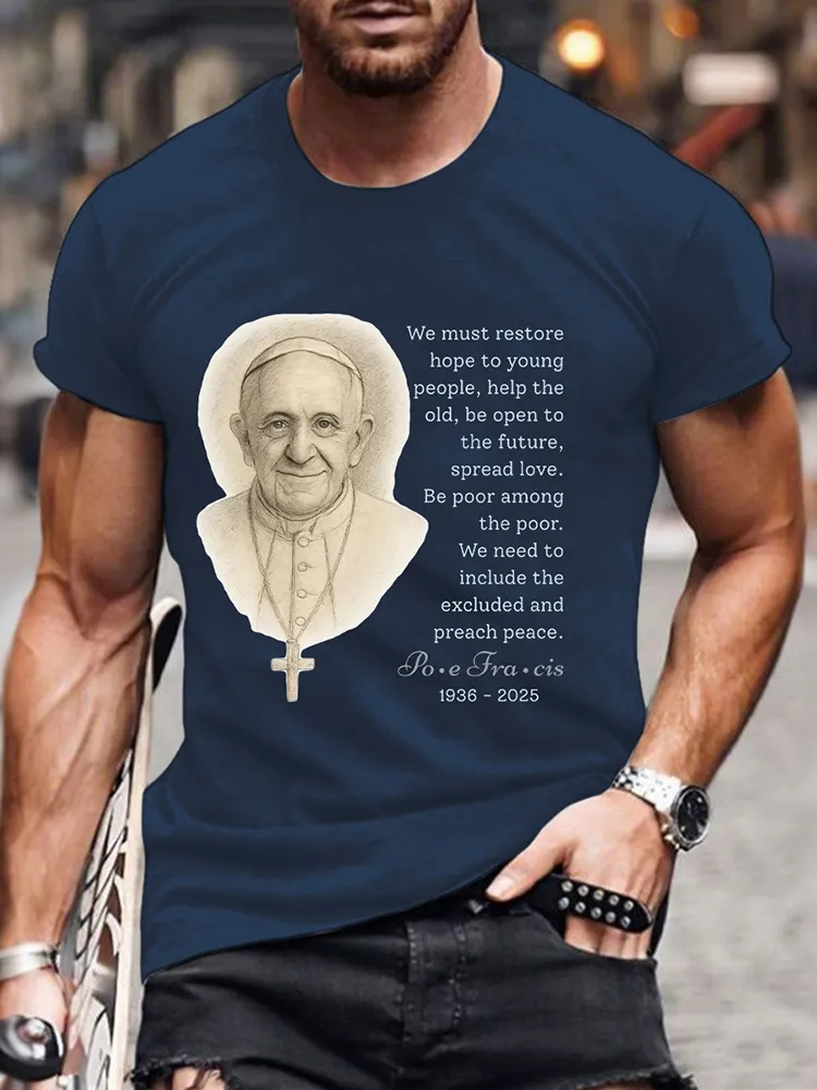 Men's Rip 1936-2025 Print Short Sleeve Round Neck Cotton T-Shirt