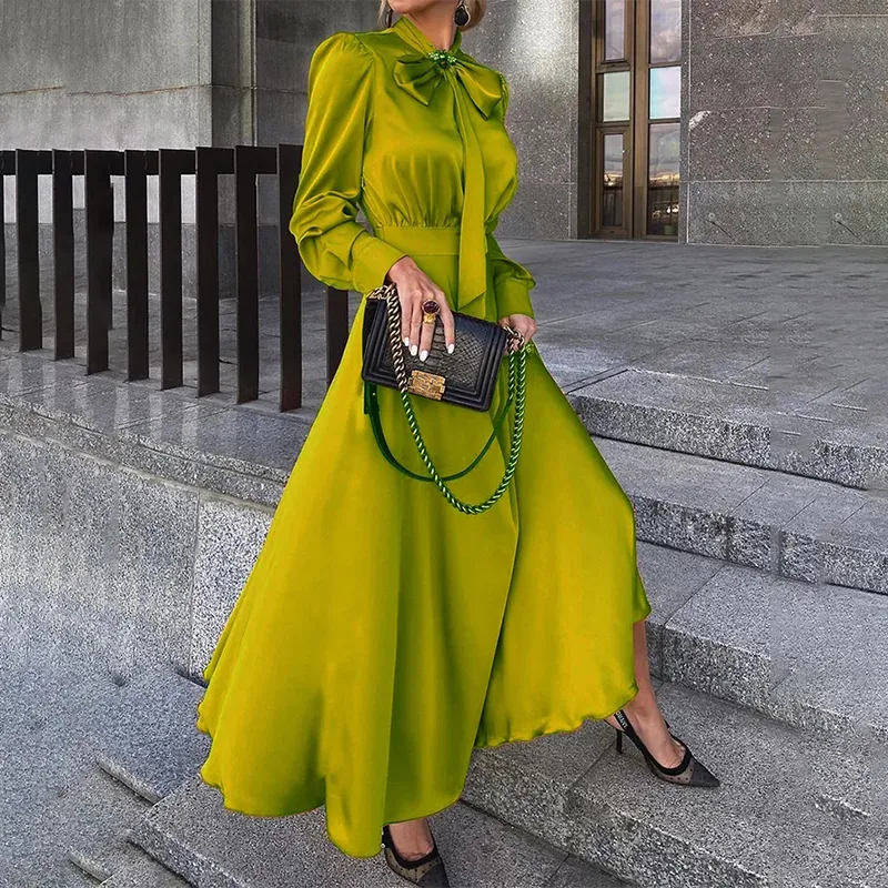 Ladies Elegant Solid Color Fashion Dress