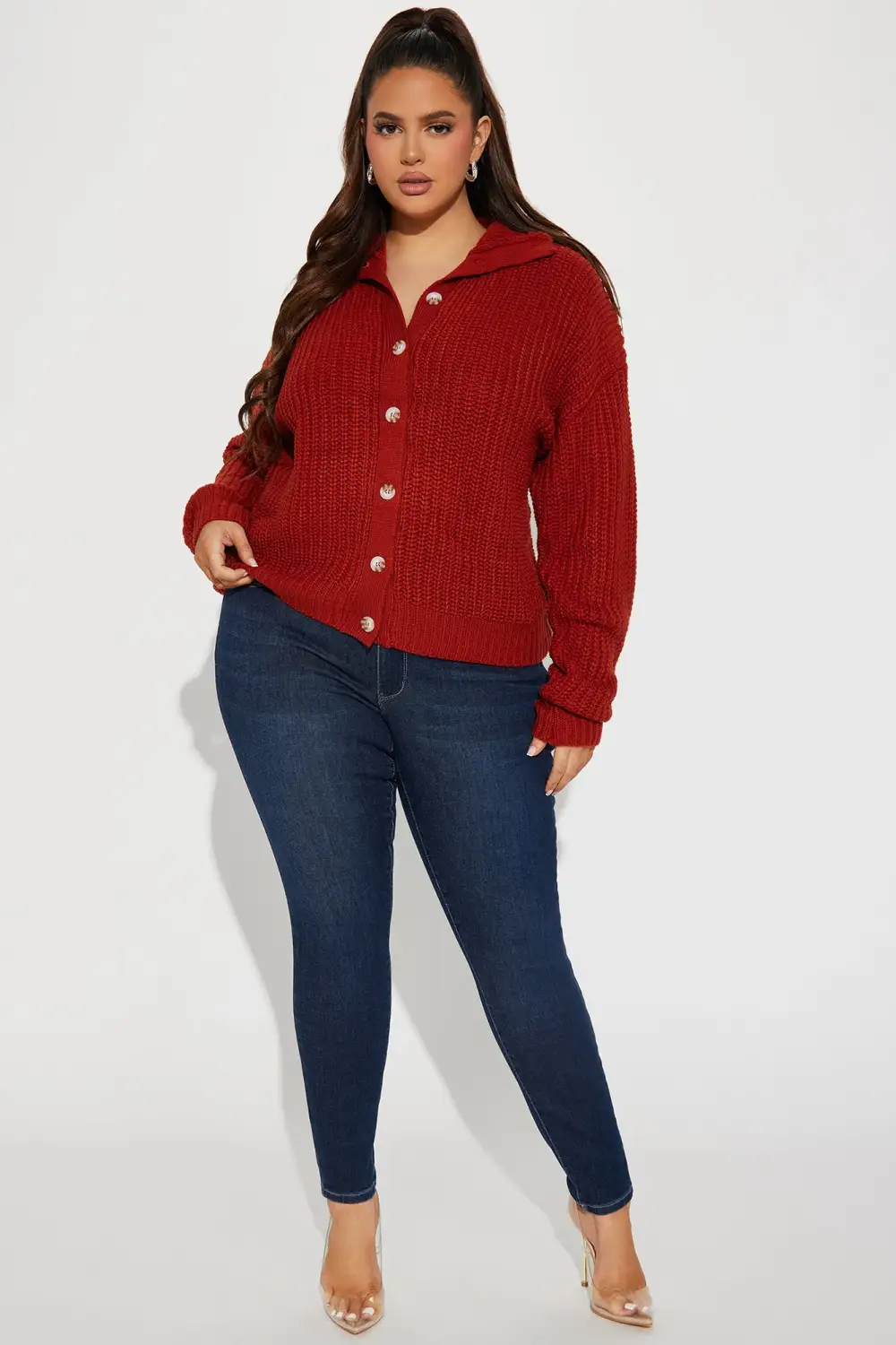 Rian Cardigan Sweater - Rust