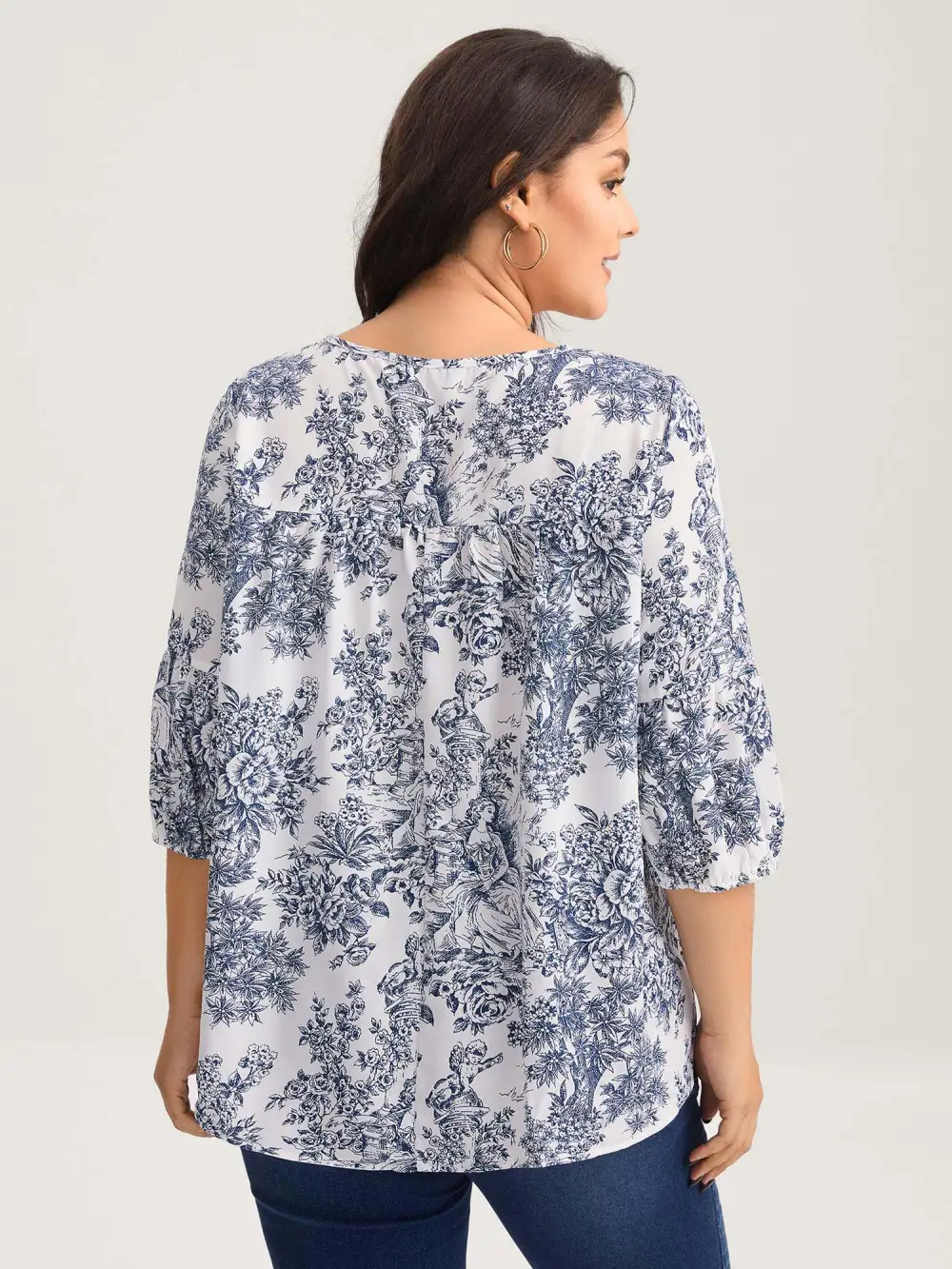 Artistic Print A-Line Blouse