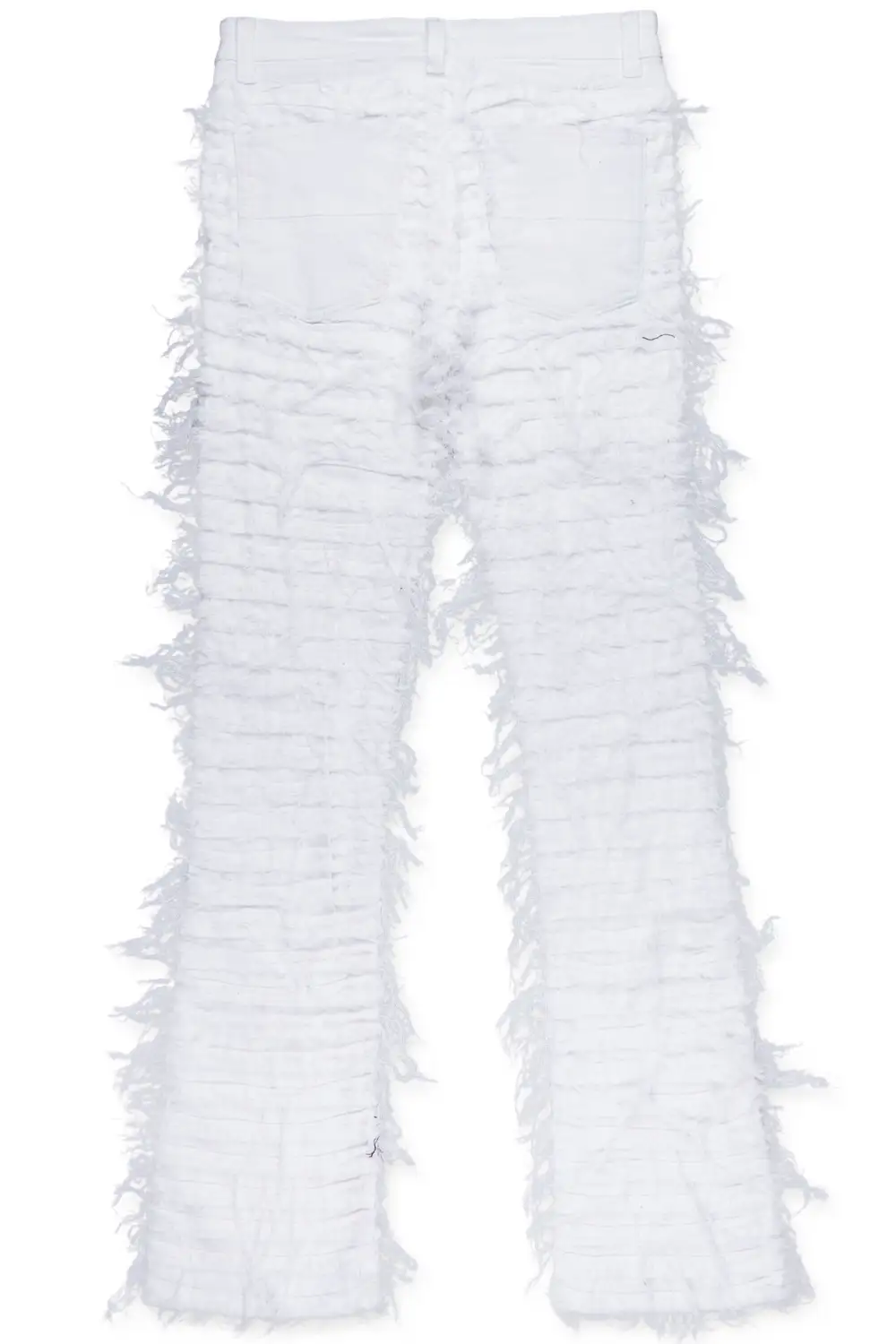 Baelor White Stacked Flare Jean