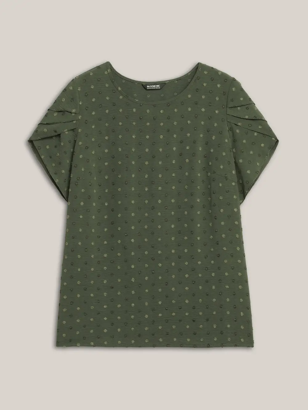 Textured Color Contrast Petal Sleeve Blouse