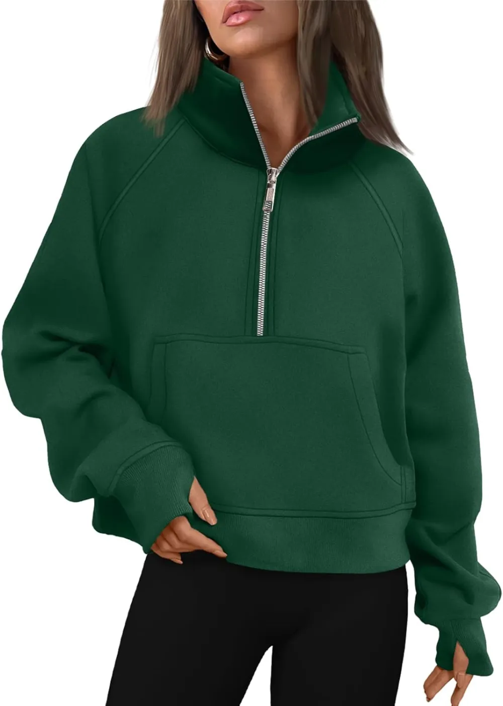 AUTOMET Womens Sweatshirts Half Zip Cropped Pullover Fleece Quarter Zipper Hoodies 2025 Fall Fashion Outfits Clothes