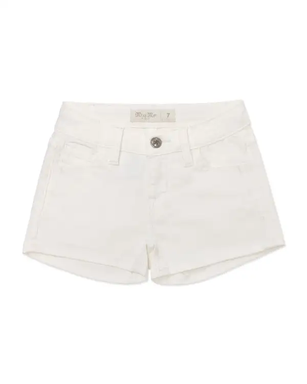Girls Pastel Cross Denim Shorts