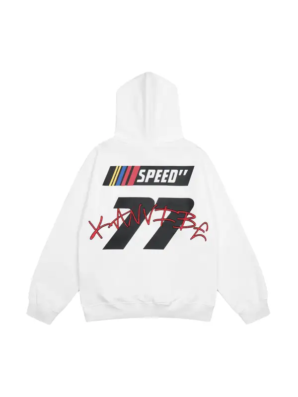 American High Street Fuzzy Digital Print Hoodie