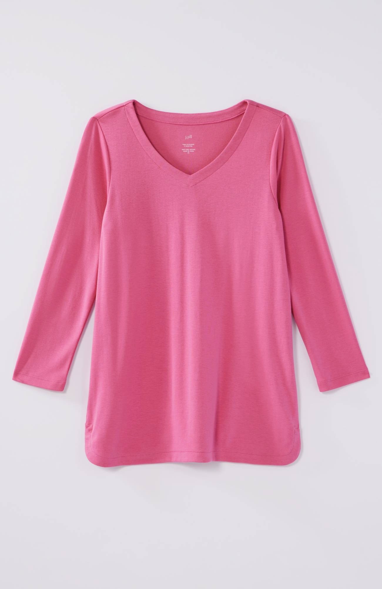 pima 3/4-sleeve v-neck tee