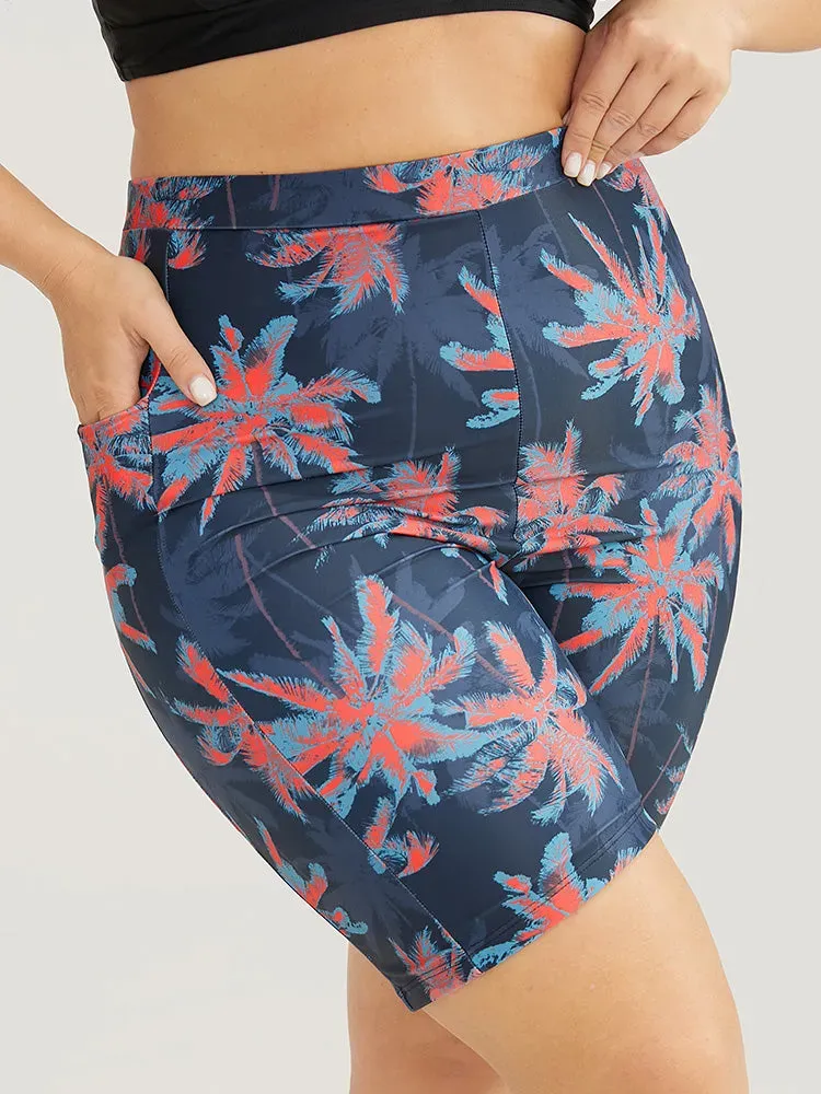 High Waist Pocket Side Swim Shorts