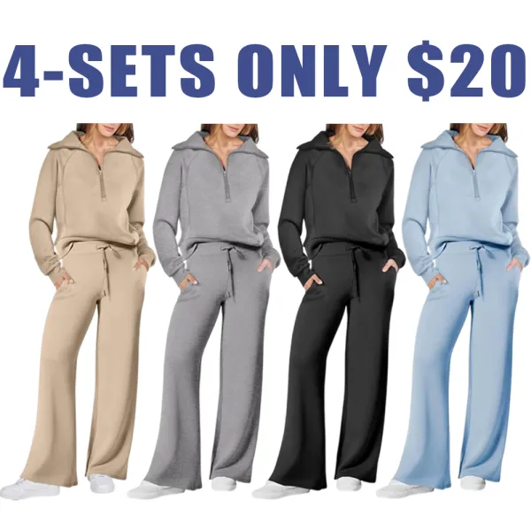 Women's 2-Piece Oversized Sweatsuit – Sweatshirt & Sweatpants Lounge Set.