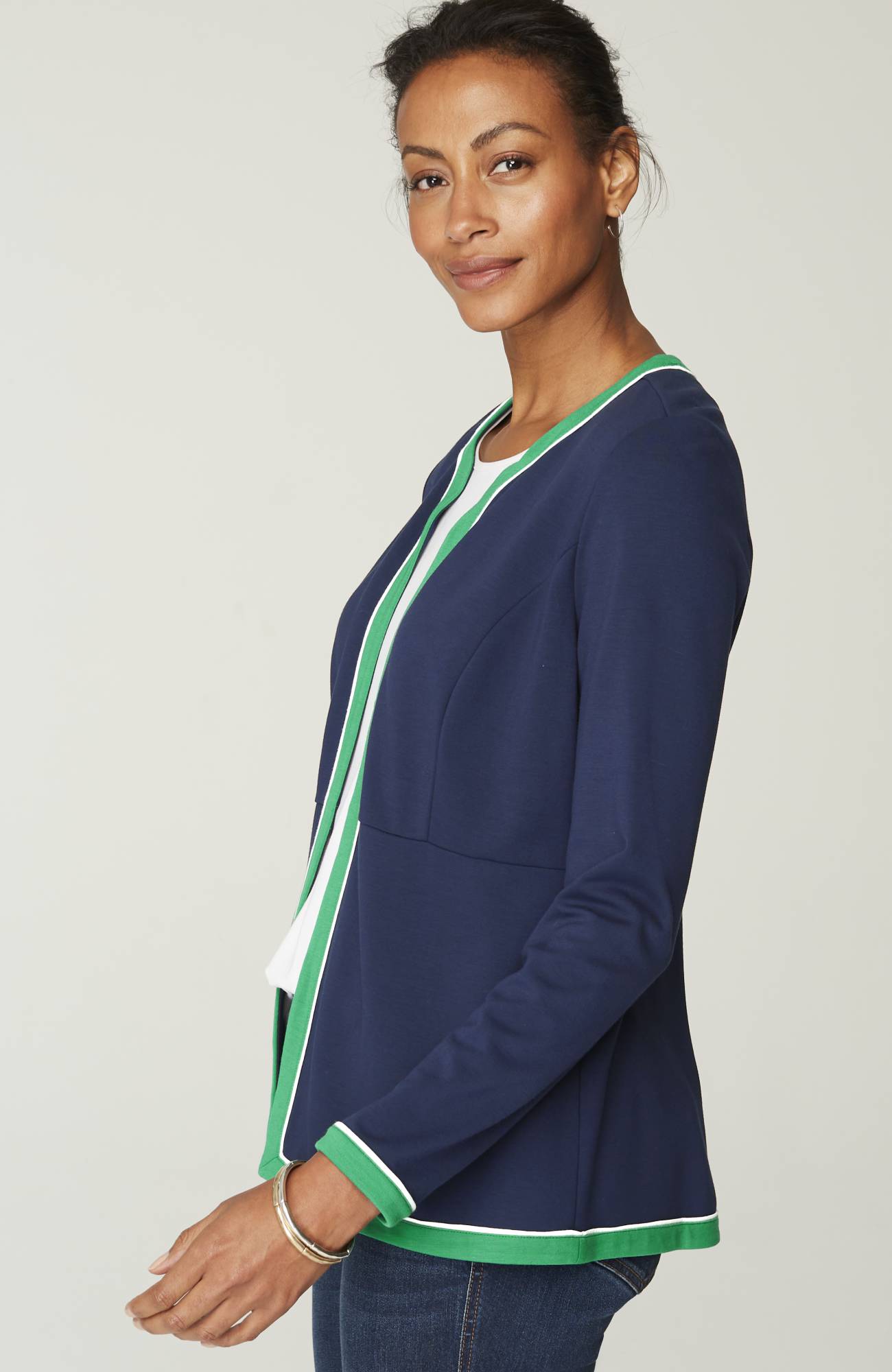 wearever double-face jersey contrast-trim jacket