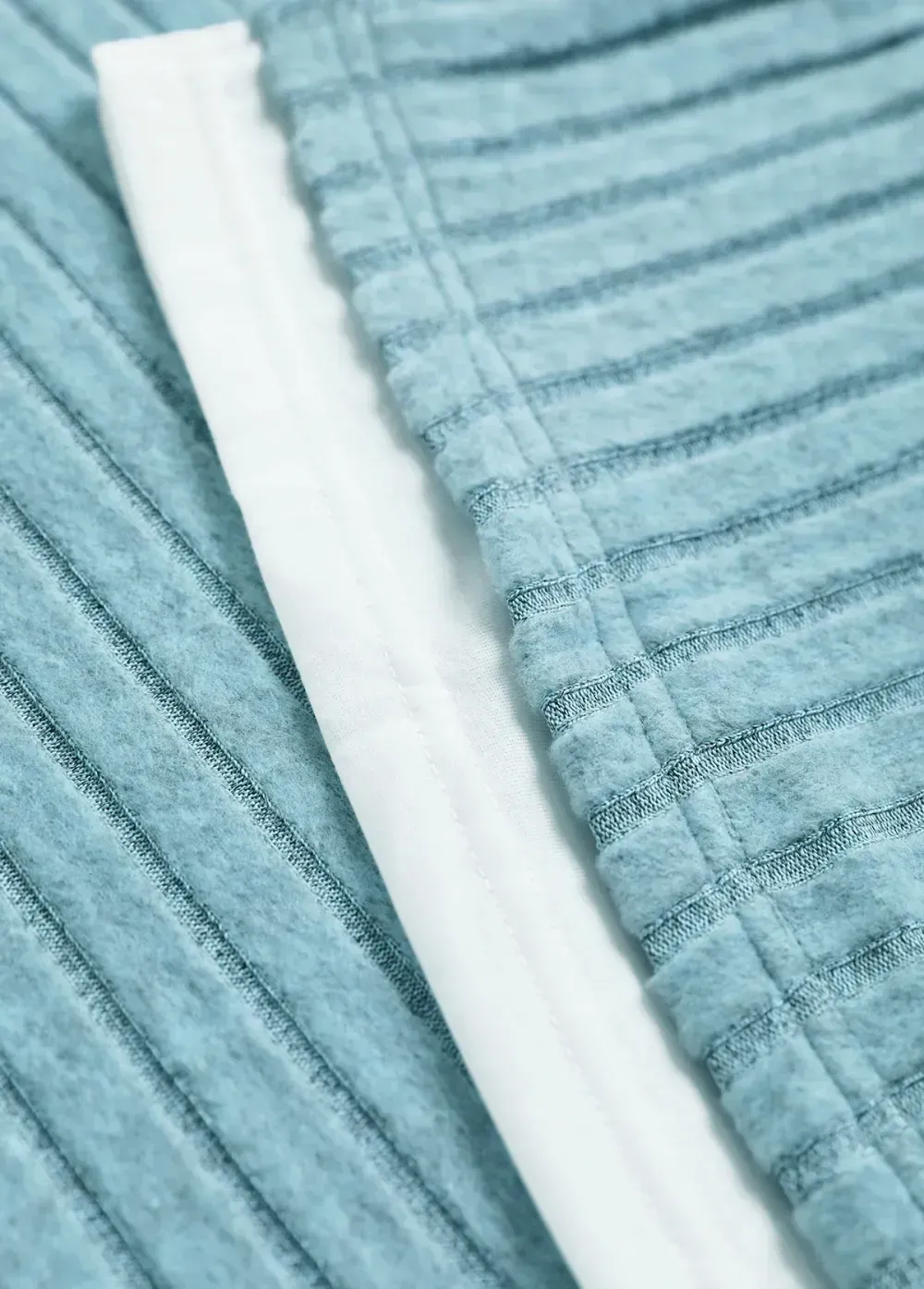 Light Blue Long Sleeve Fake Two Piece Twinset