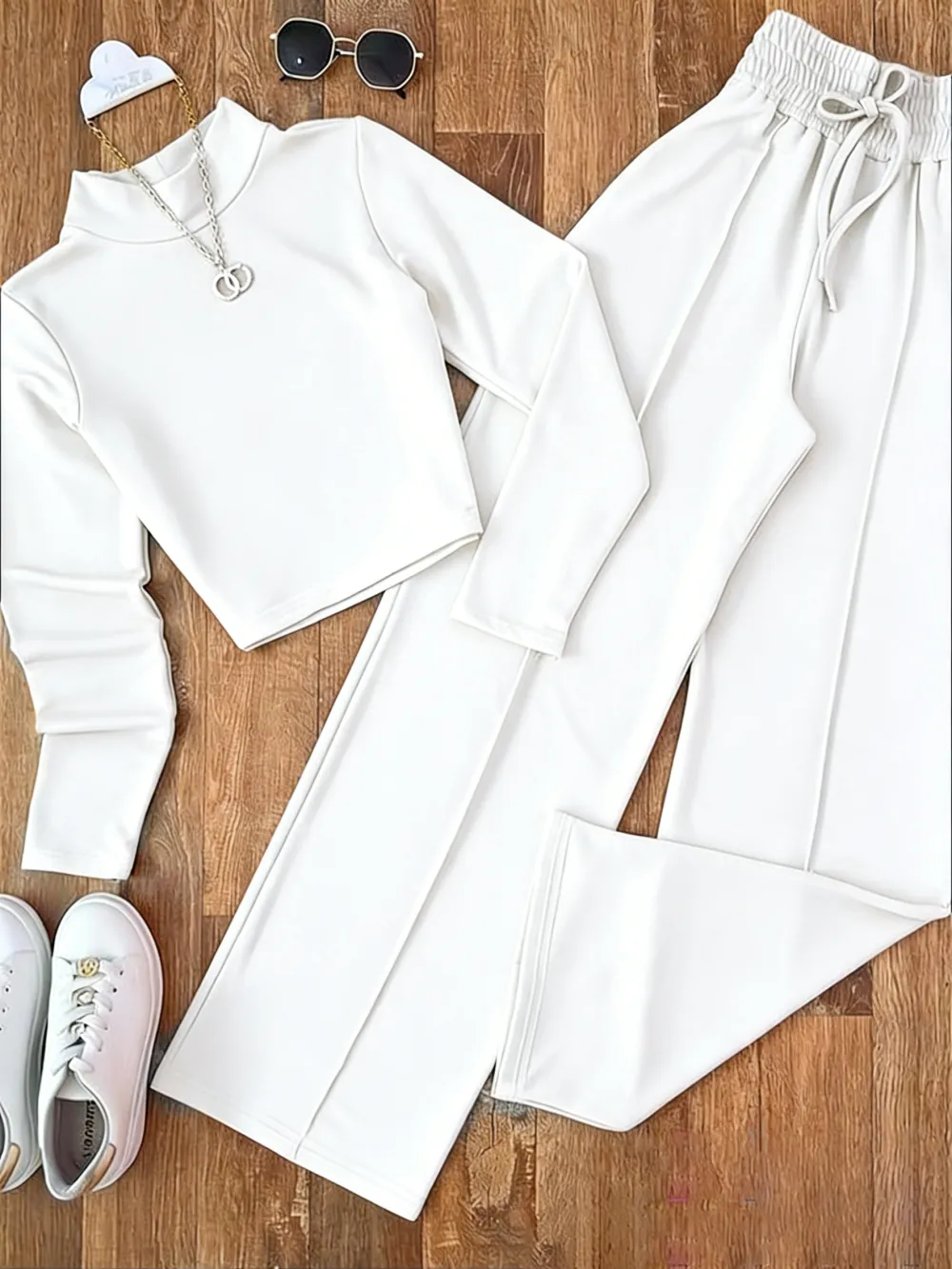 Women's 2-Piece Set: Long Sleeve Top + Pants, Spring/Fall Casual