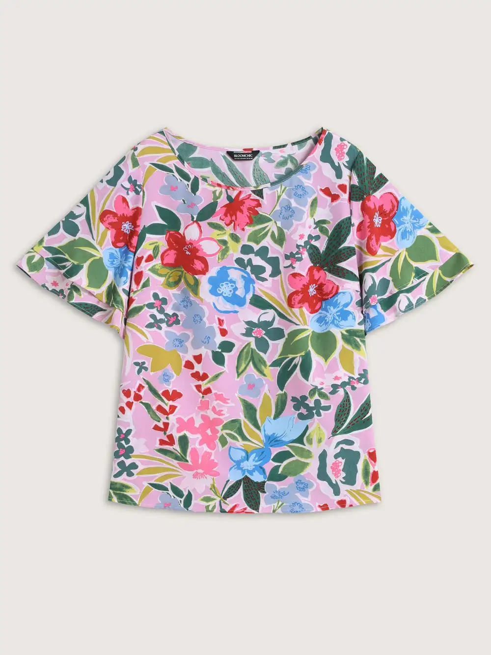 Sunkissed Floral Lotus Leaf Sleeve Blouse