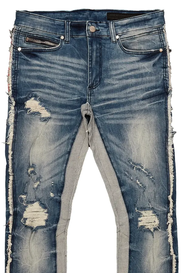 Eugene Stacked Flare Jean-Dark Wash