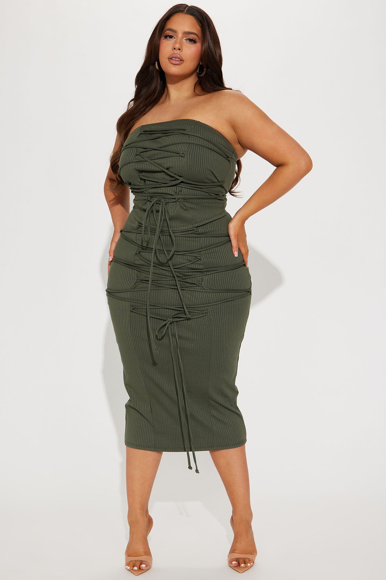 Mayra Midi Skirt Set  - Olive