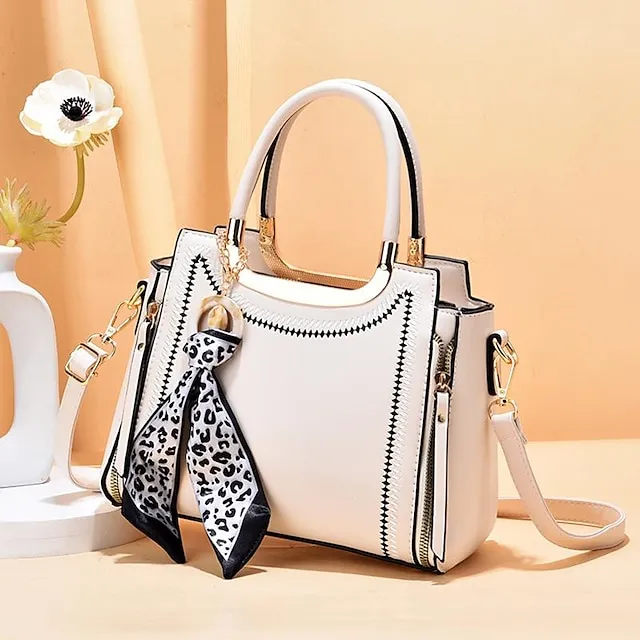 Women's Canvas Tote Bag Handbag Daily Date Office & Career Solid Color Black White Red