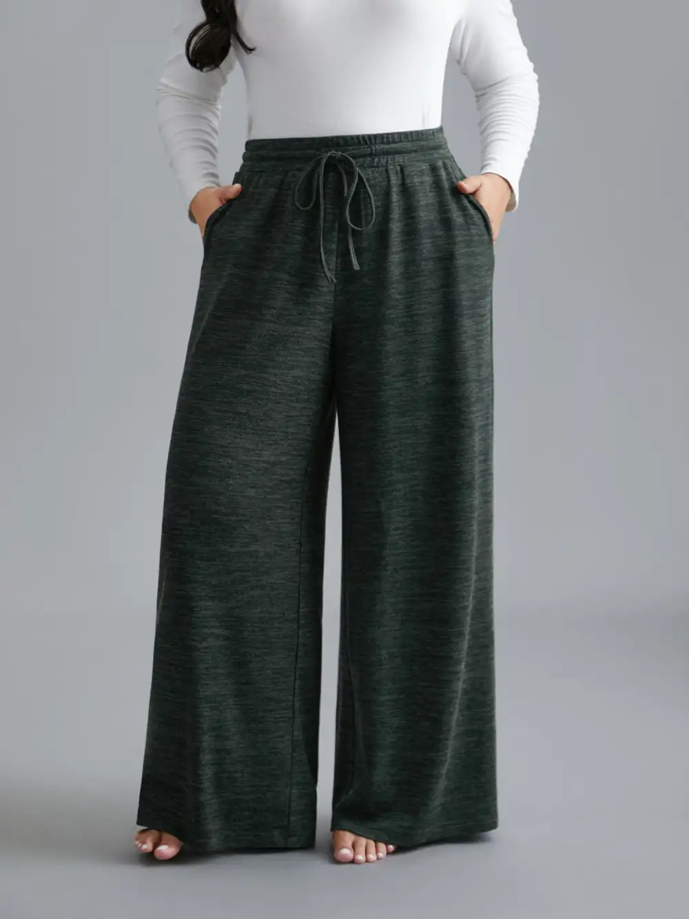 Heather Drawstring Loose Lounge Bottoms