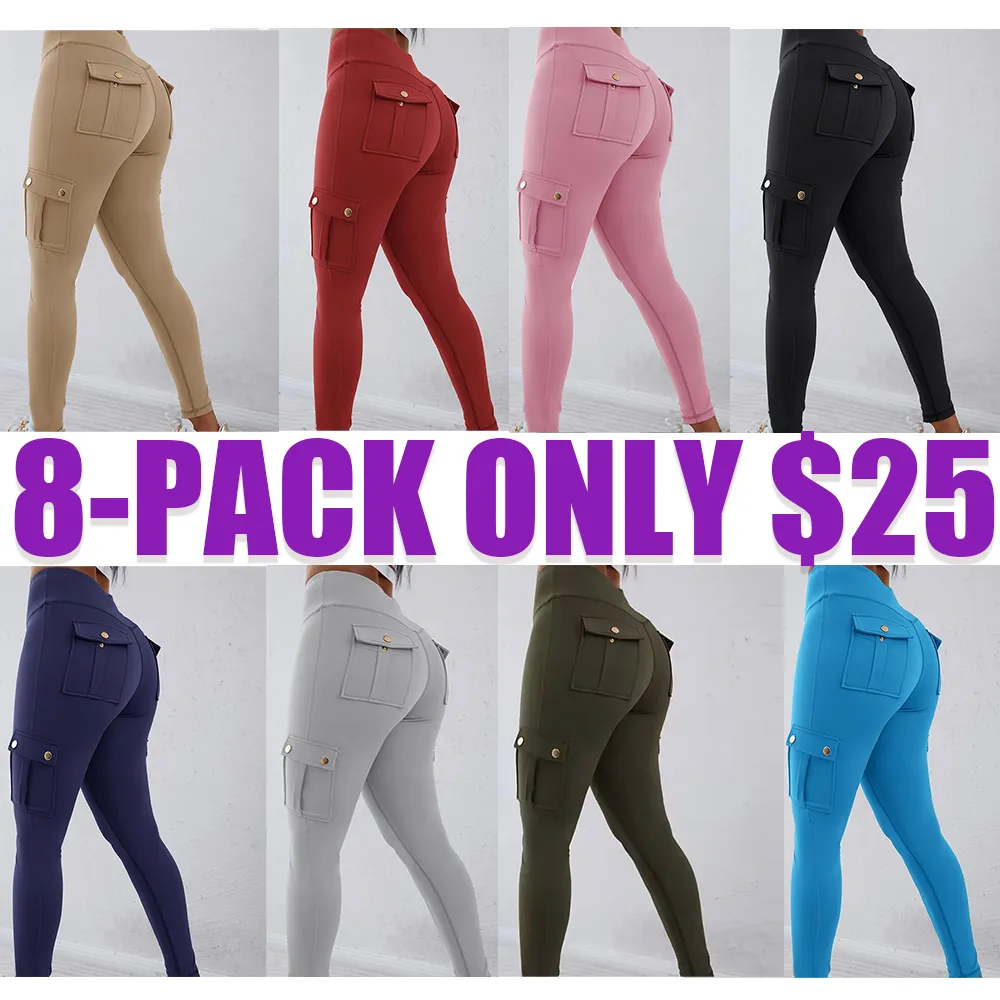 Women's High-Waist Butt-Lifting Cargo Leggings