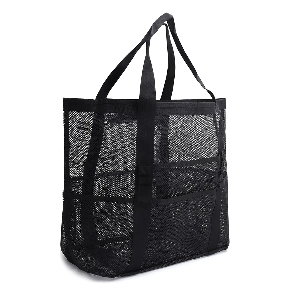 Mesh Black Open Hand Beach Bag
