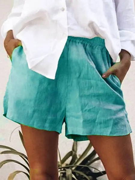 Women's Cotton Linen Casual Simple Shorts