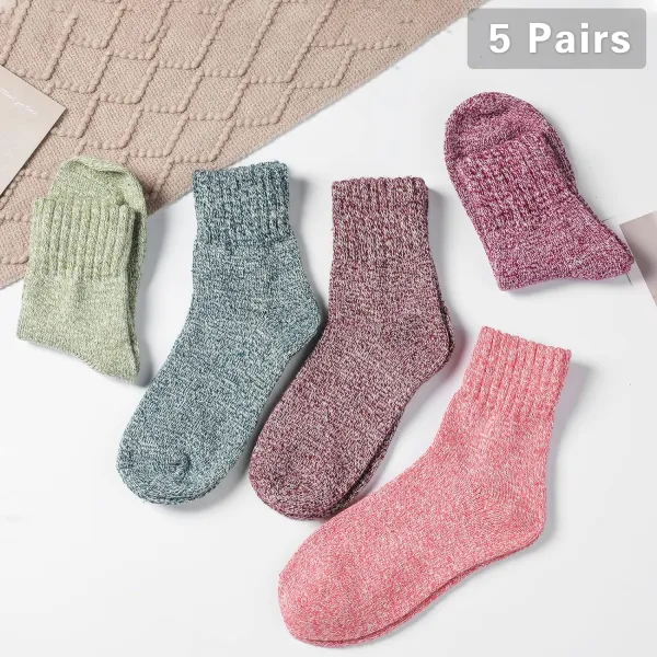 Clothirily Wool Socks- Thick Soft Wool Socks for Women, Vintage Warm Womens Wool Socks, Winter Warm Boot Socks for Women Men