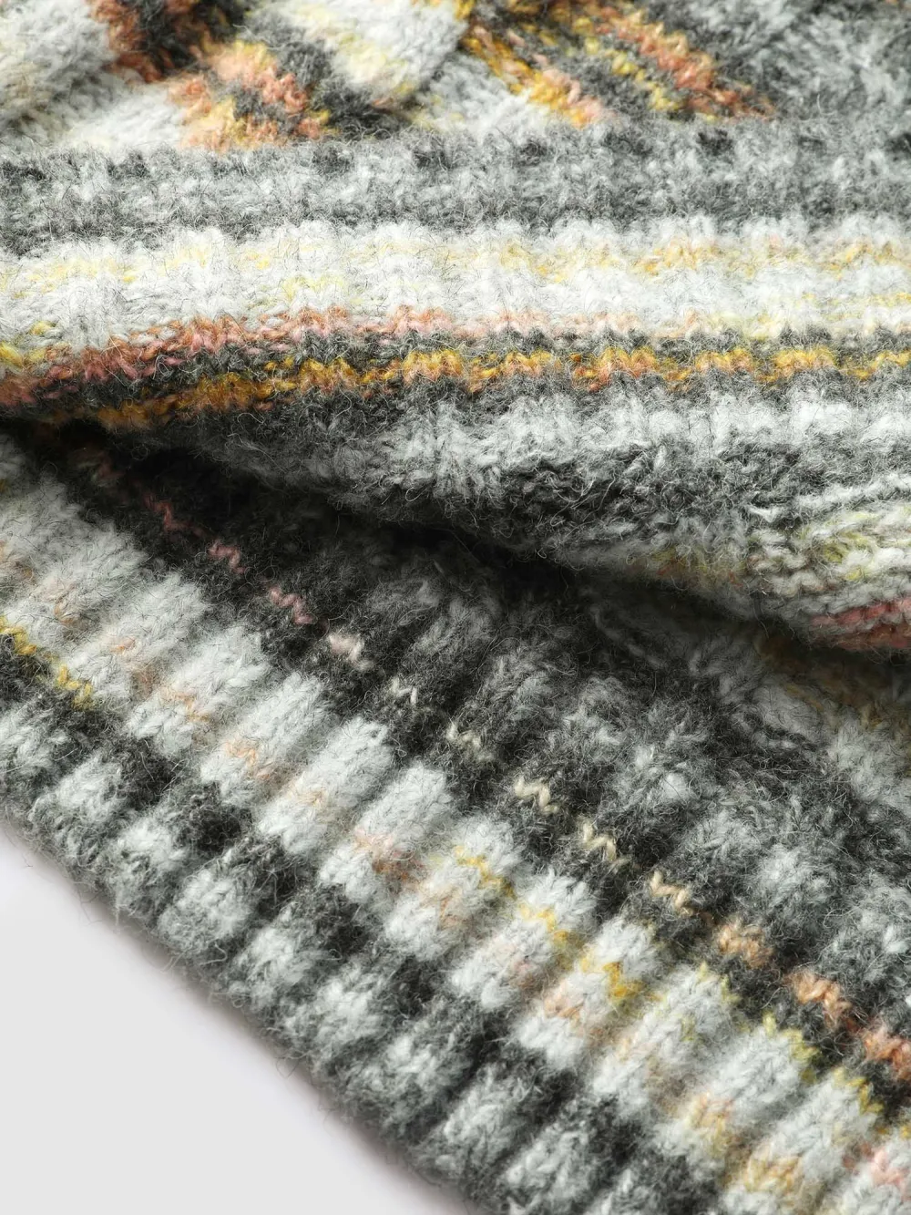 Heather Twist Textured Round Neck Pullover