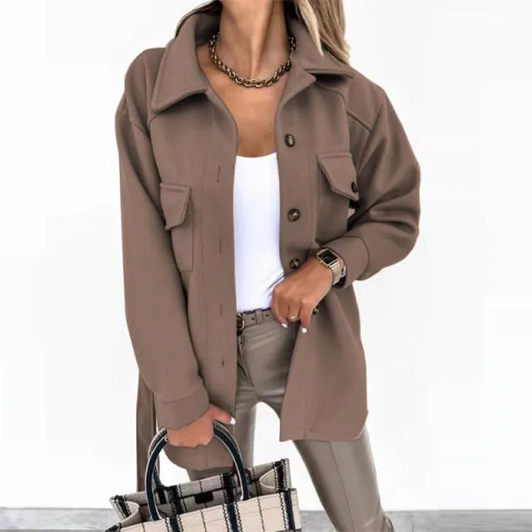 Belted pocket embellished open front jacket