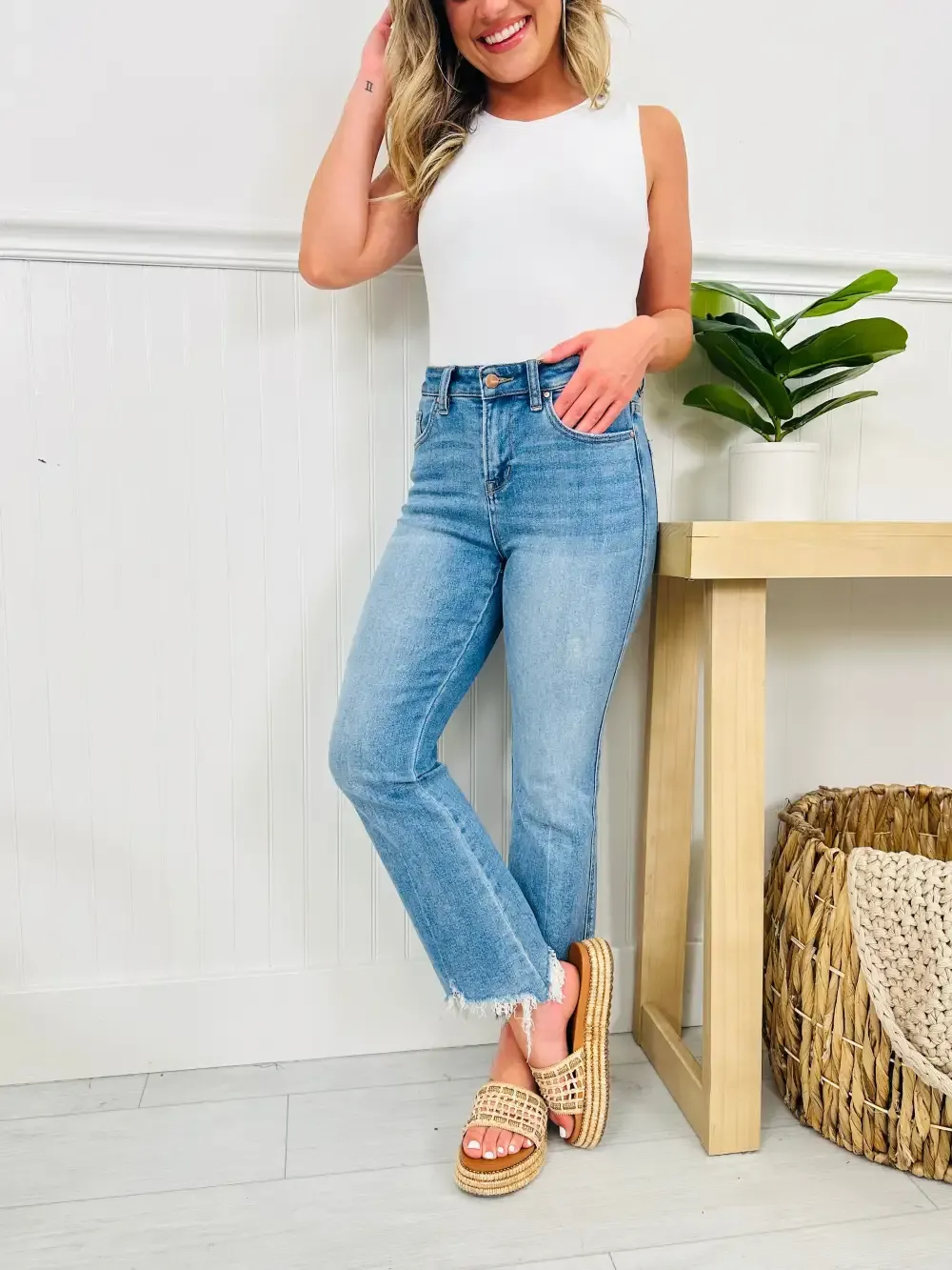 Kick Back And Relax Kick Flare Cropped Jeans in Reg/Curvy
