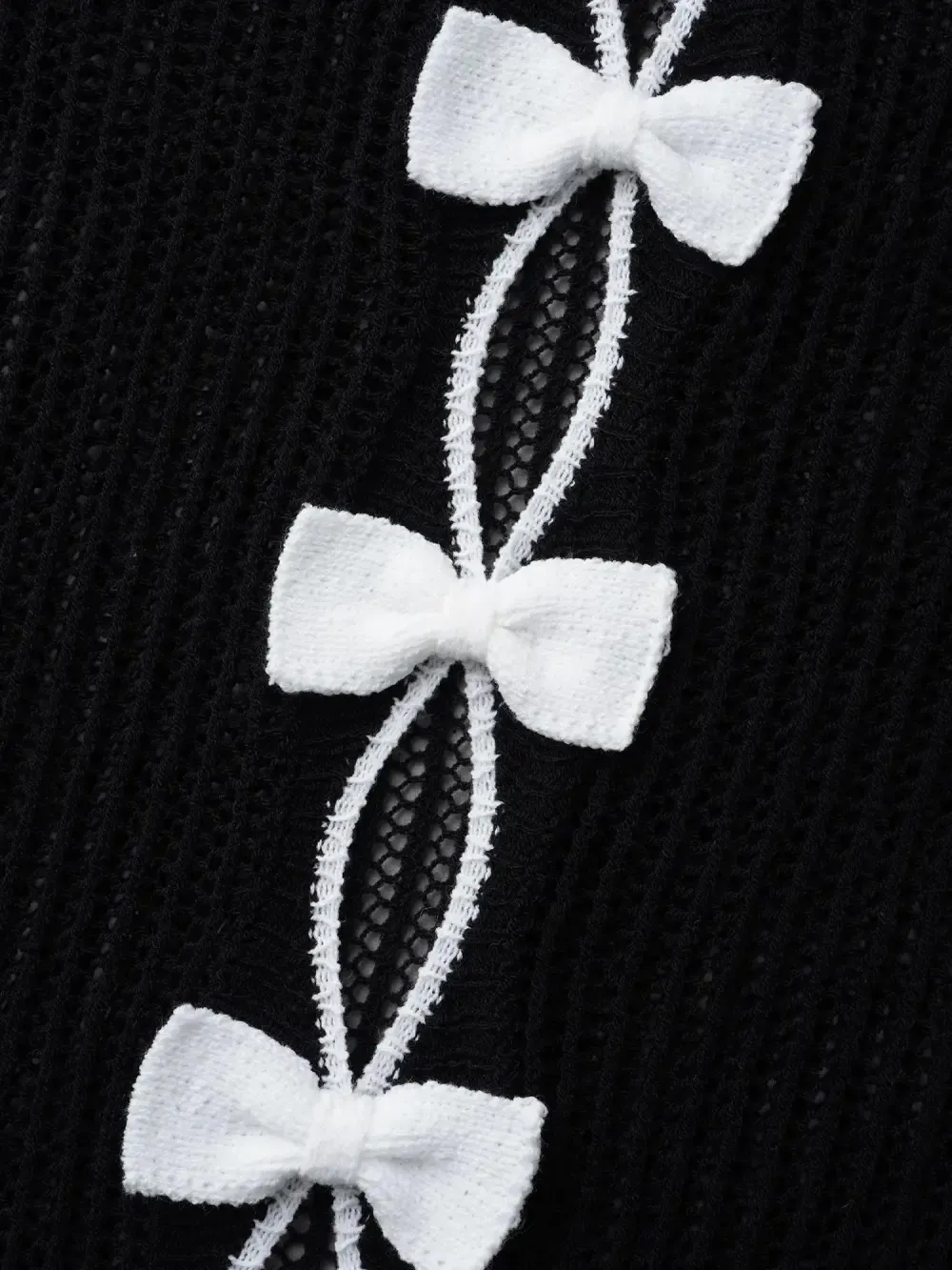 Scalloped Neck Textured Bow Swim Cover Up