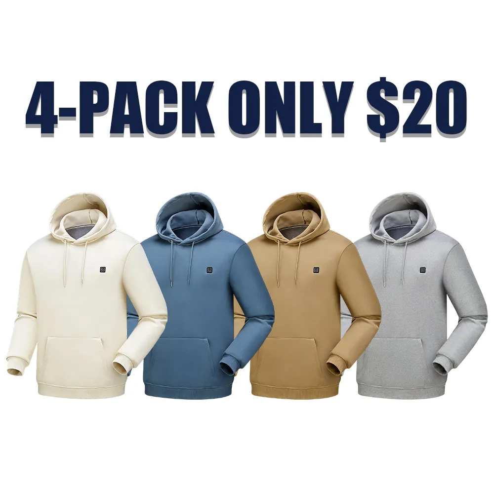 Men Electric Heating Sweatshirt with Fleece Lining-Including batteries