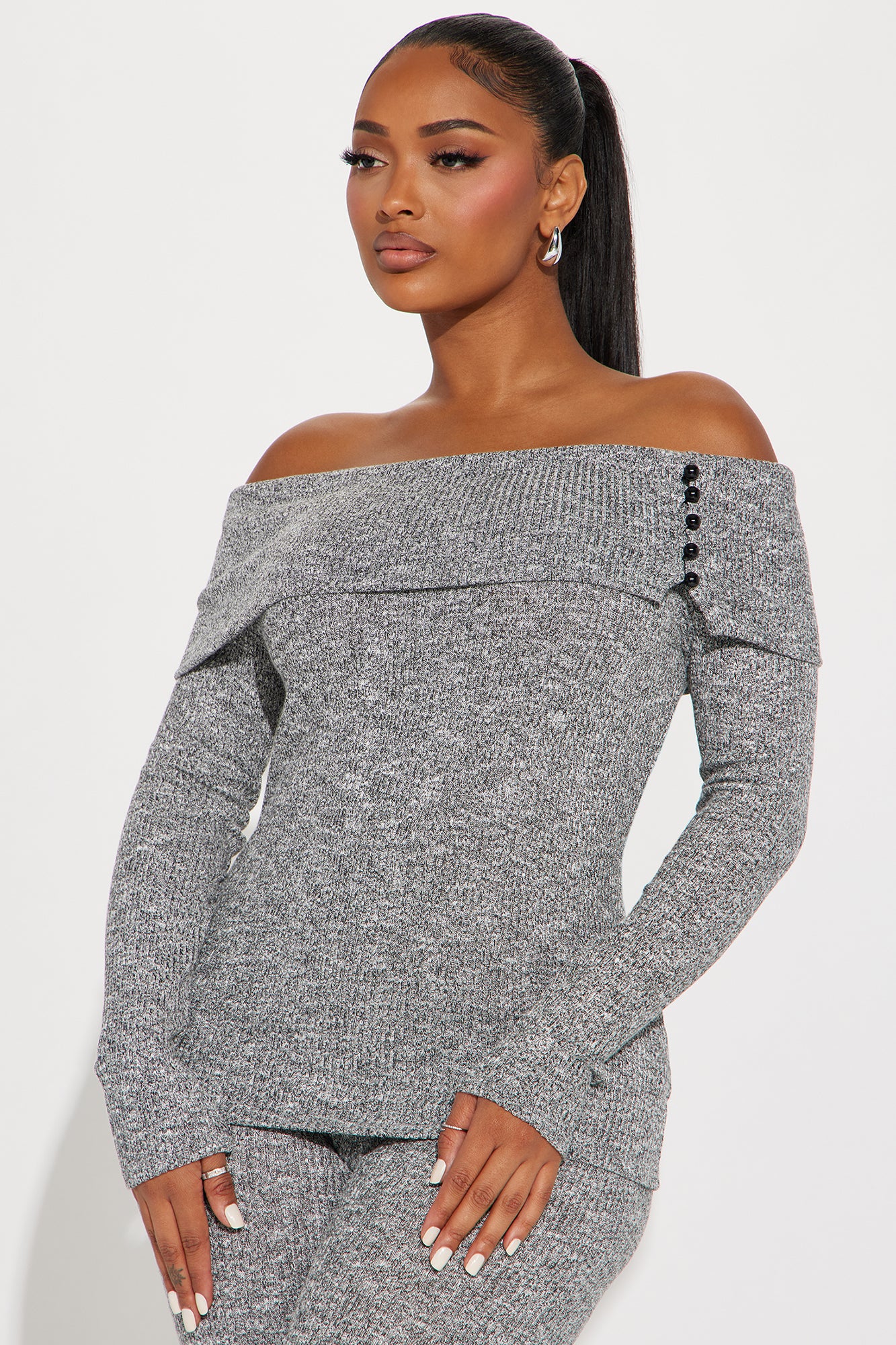 Chilly Nights Pant Set - Heather Grey