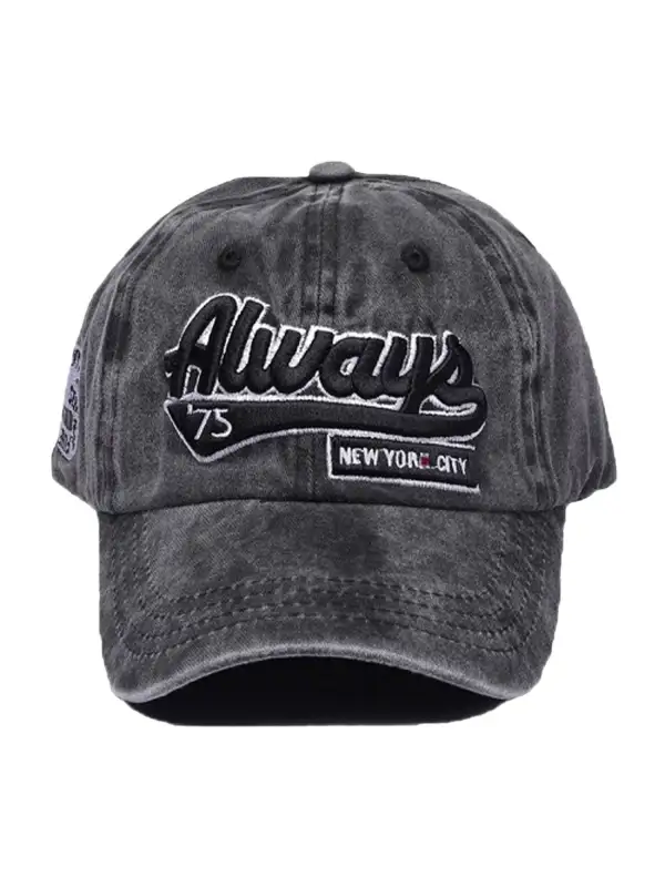 Vintage Embroidered Denim Washed Baseball Cap