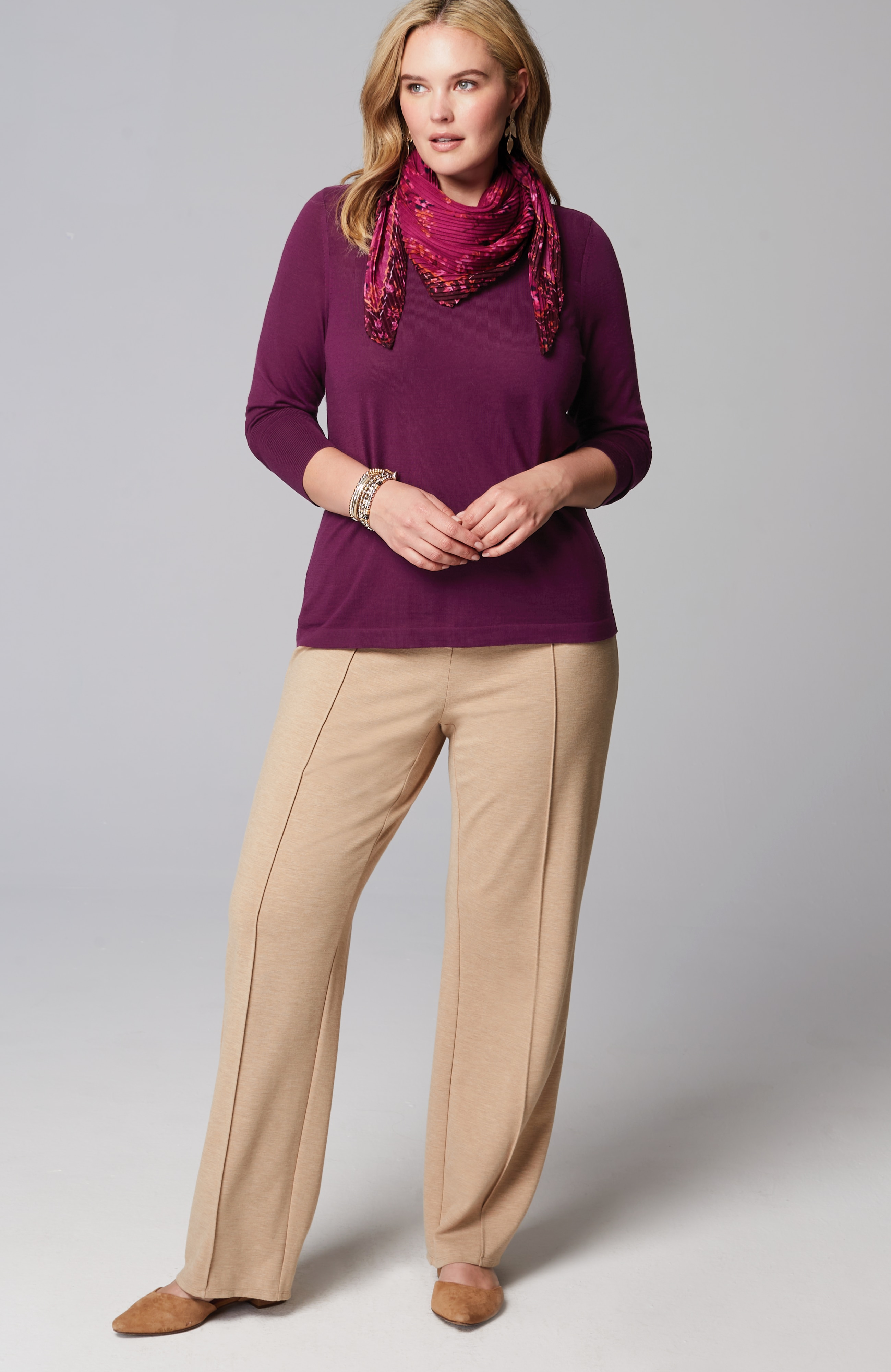 Wearever Textured-Yoke Merino Sweater