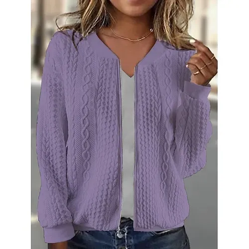 Women's Texture Sweatshirt Waffle Sweatshirt  Pullover Hoodie Sweatshirt Plain Streetwear Casual Long Sleeve Hooded Regular Tops Street Holiday Going out Buttons Black White Pink Wine Fall Winter