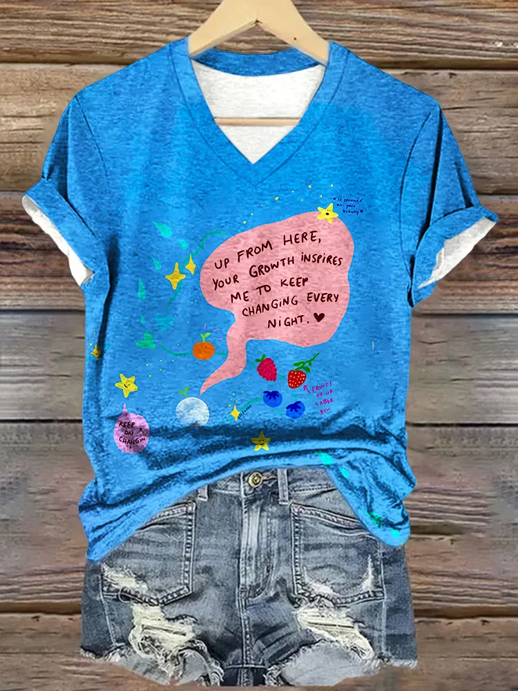 Women'S Up From Here Your Growth Inspires Me To Keep Changing Every Night T-Shirt