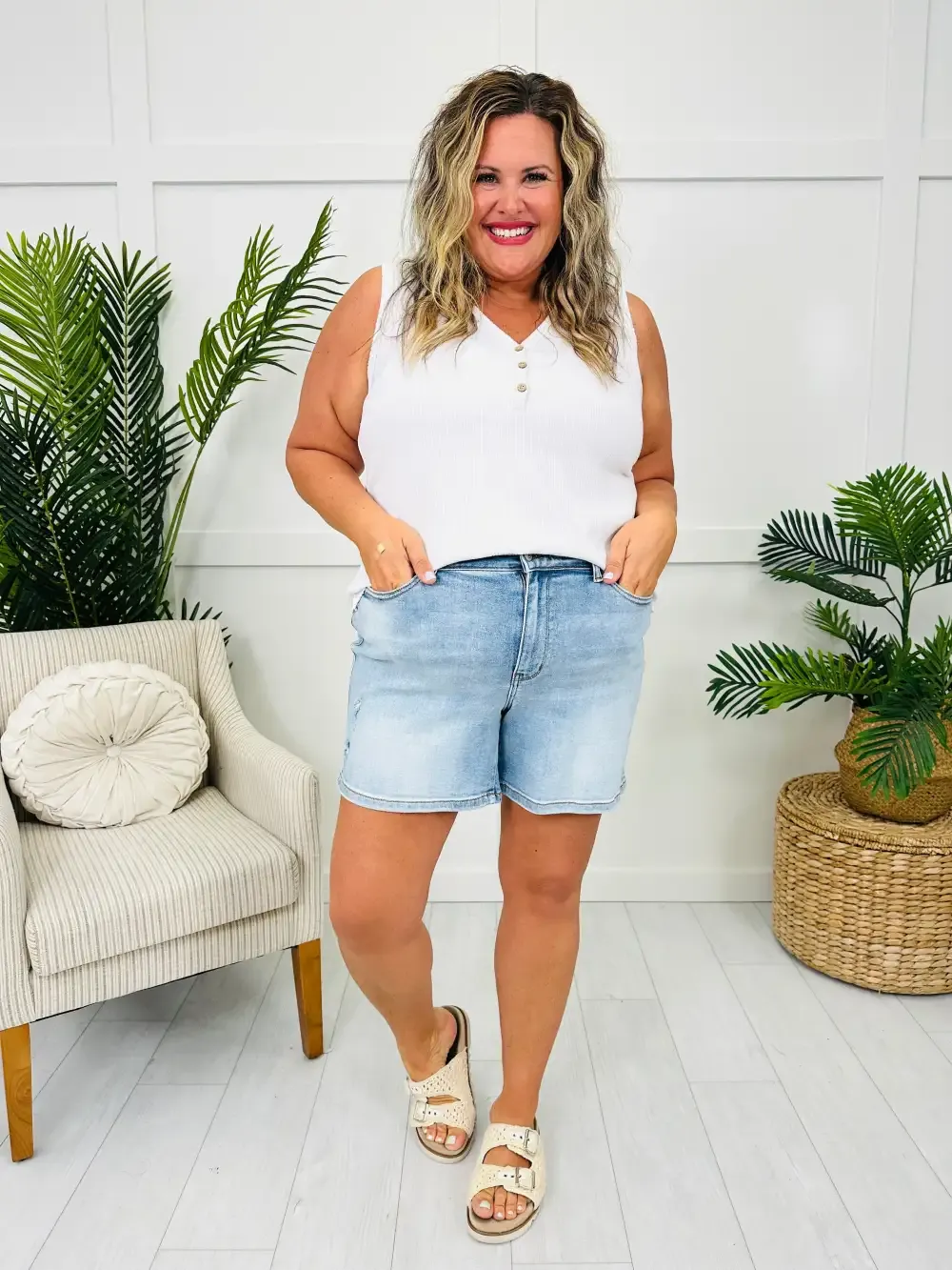 Judy Blue Retro Refresh Dad Shorts