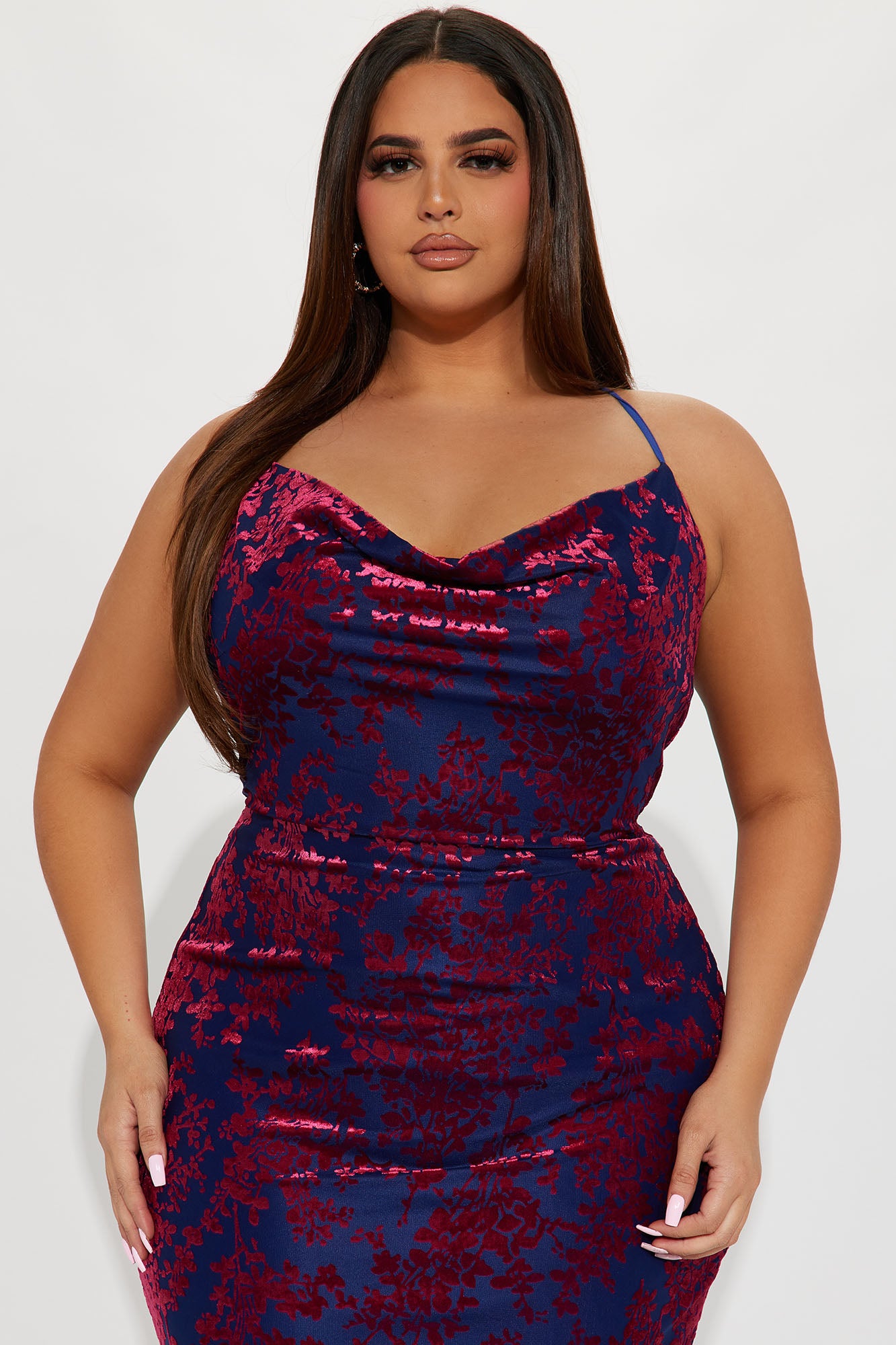 Kennedy Mesh Midi Dress - Navy/combo