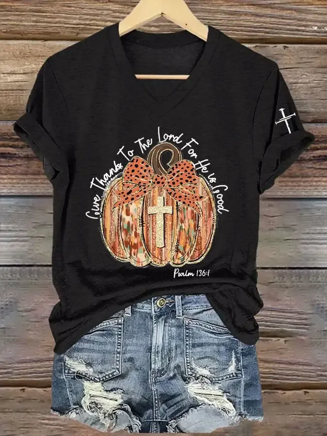 Women's Fall For Jesus He Never Leaves  Print T-Shirt