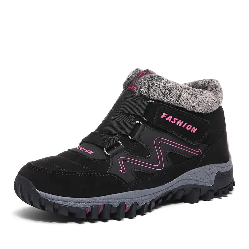 Cilool Plush Waterproof Women Snow Boots  Work Safety Rubber Shoes