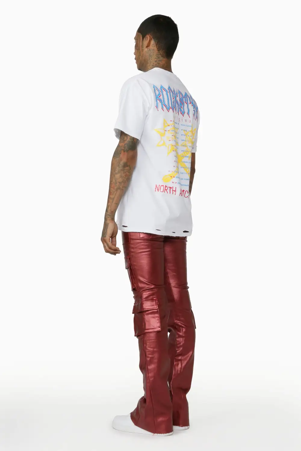 Rancid Burgundy Coated Flare Jean
