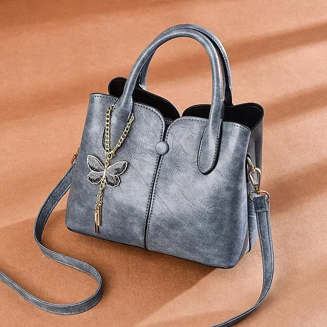 Women's Handbag Crossbody Bag Shoulder Bag PU Leather Shopping Daily Large Capacity Breathable Durable Solid Color Black White Pink