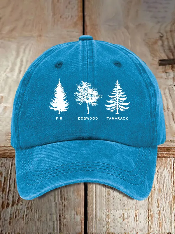Unisex Casual FDT Tree Washed Cotton Hat