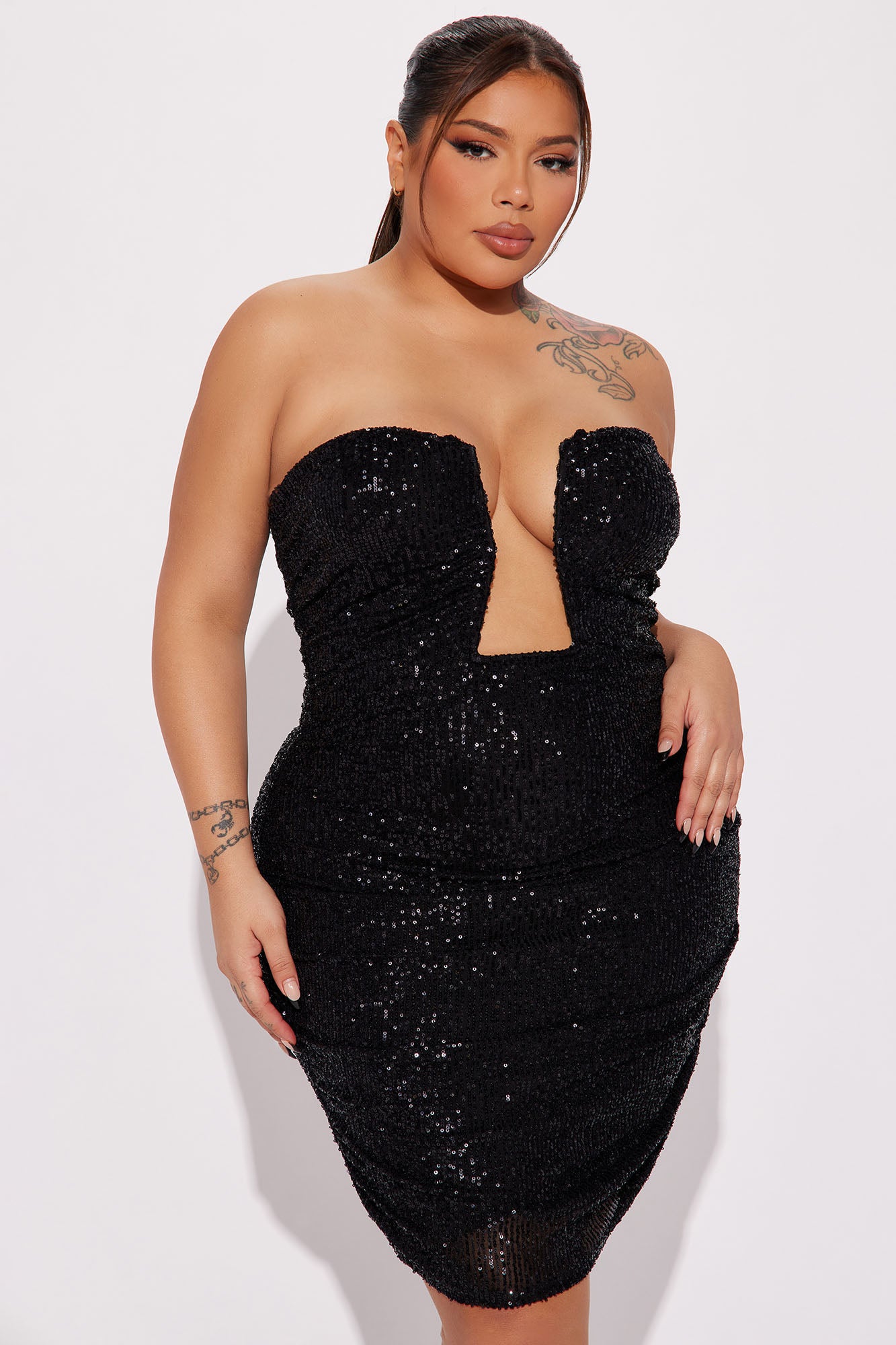 Fall In Lust Sequin Mini Dress - Black
