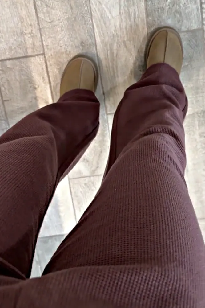 Women's Solid Color Corduroy Top and Pants