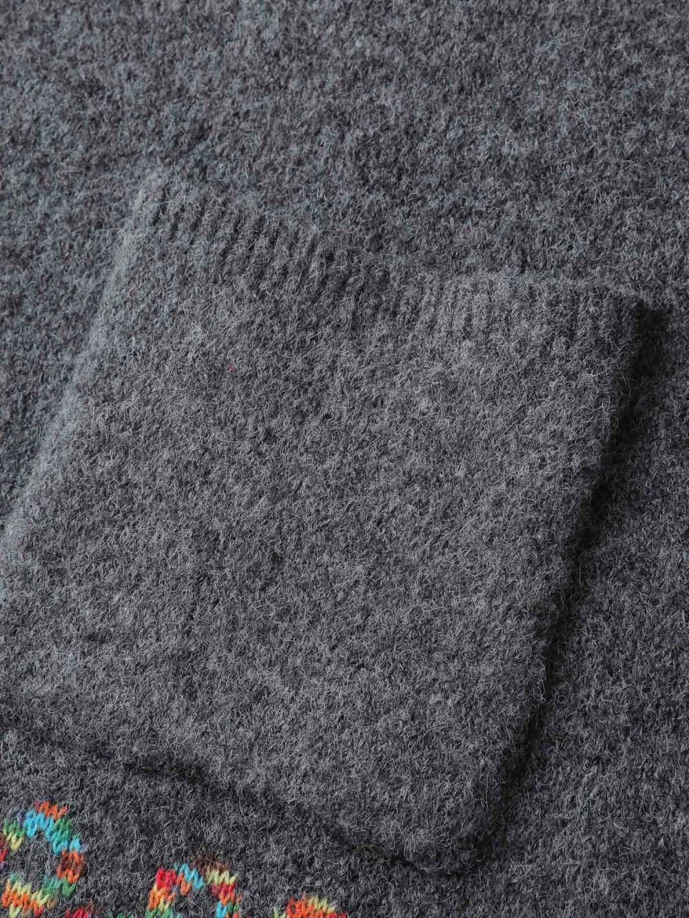 Boho Print Jacquard Hooded Knit Cardigan