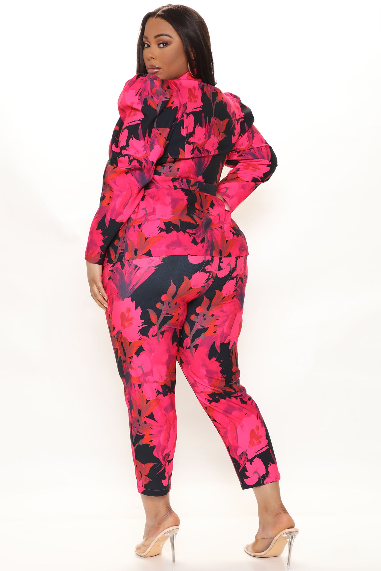 Best For Last Floral Blazer Set - Pink/combo