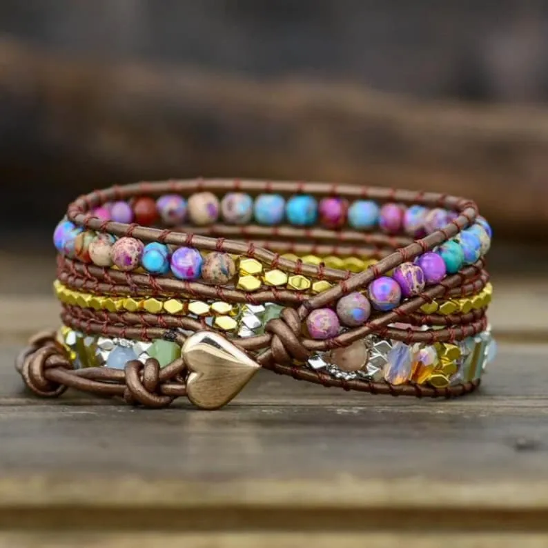Galaxy Sea Sediment Protection Healing Bracelet-Natural Stone Calming Meditation Balance Energy Bracelet-Inner Peace Mental Health Gift