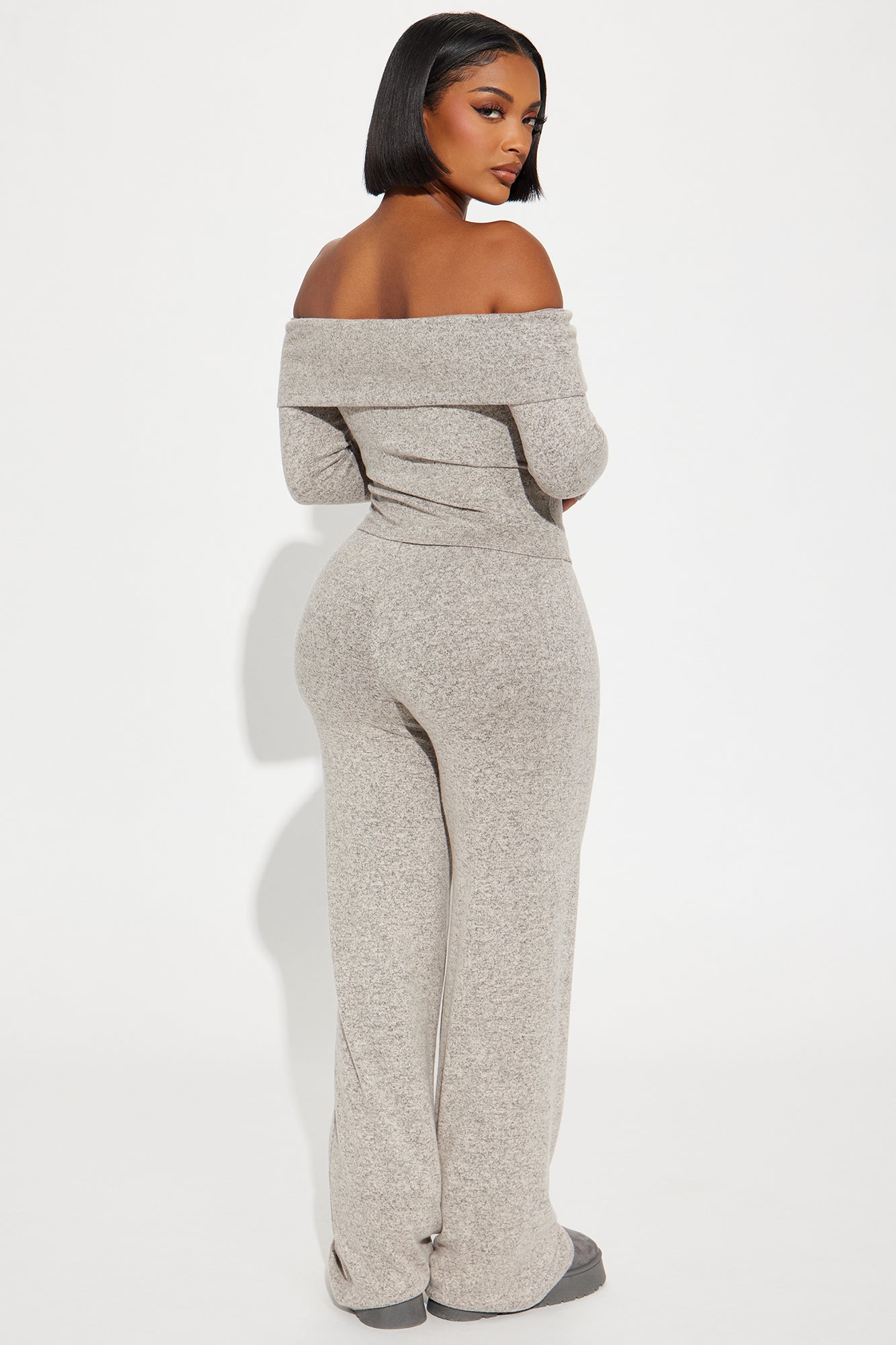 Bella Brushed Knit Pant Set - Oatmeal