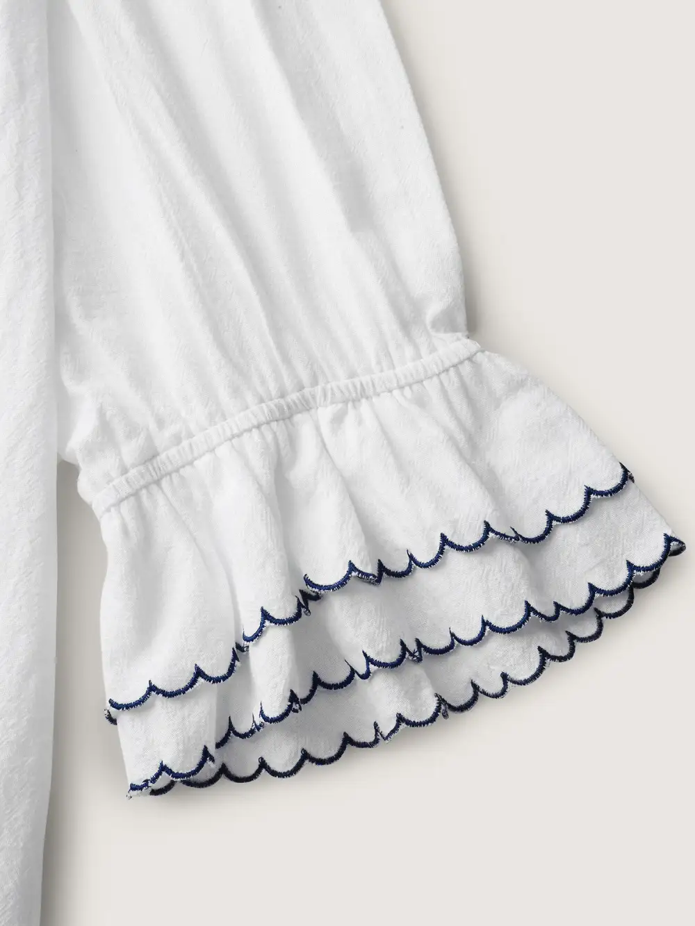 Pure Cotton Embroidered Doll Collar Blouse