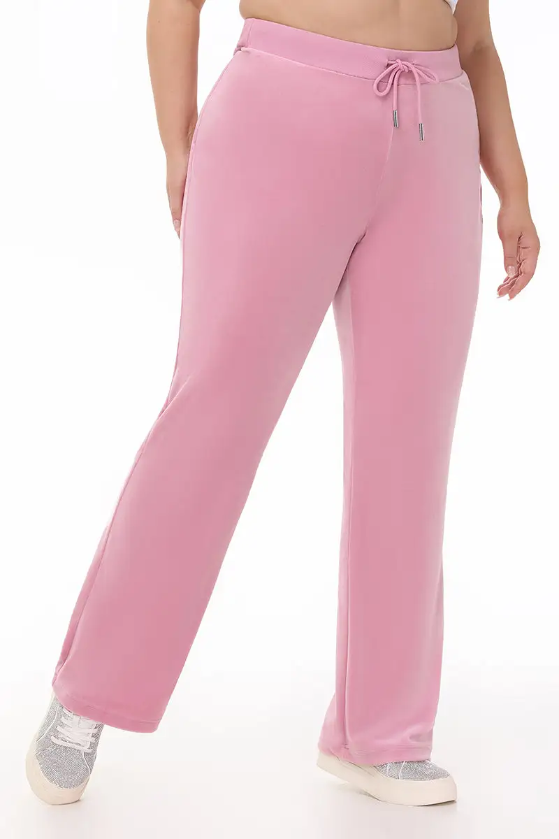 Plus-Size OG Big Bling Velour Track Pants