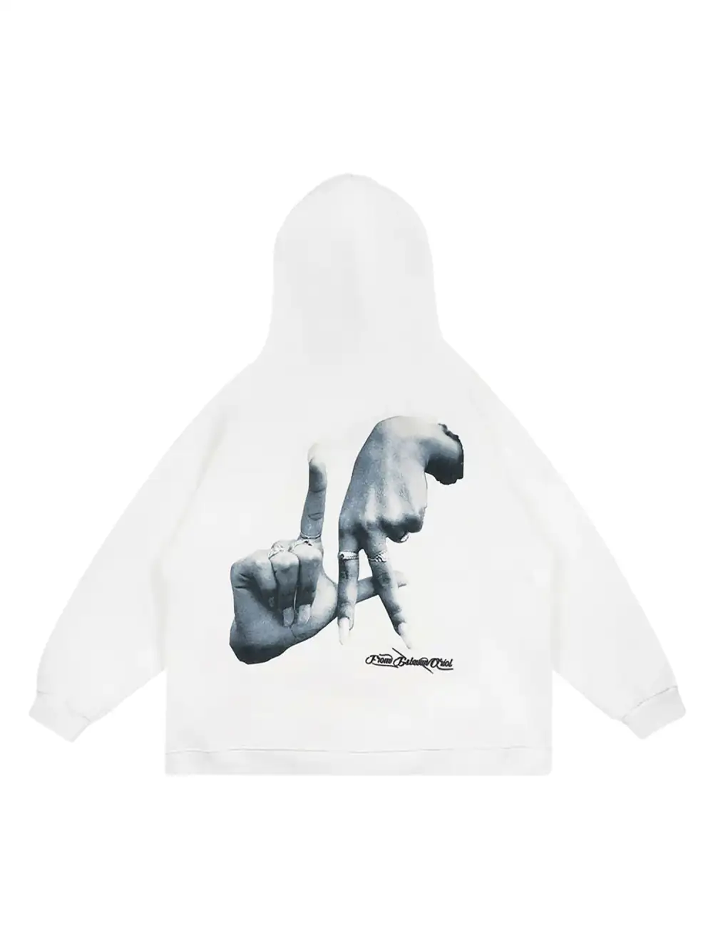 Gesture Print Hoodie -1268
